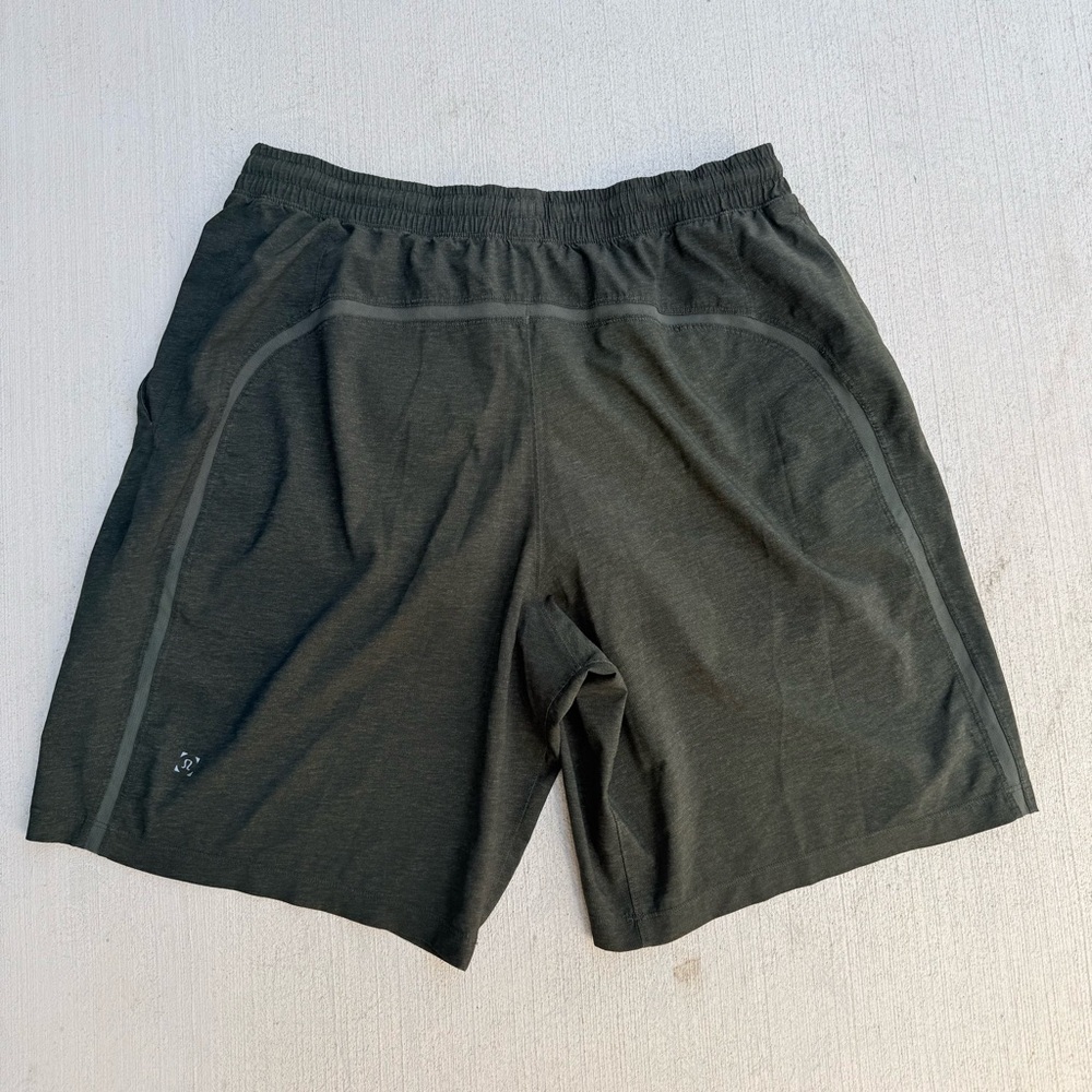 Lululemon Men's Pace Breaker Shorts Lined Dark Green Running Shorts Large